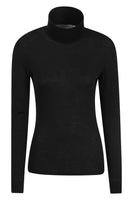 Merino Wool Roll Neck - Black