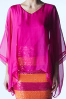 Blossoming Silk Top - Fuchsia