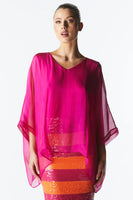 Blossoming Silk Top - Fuchsia