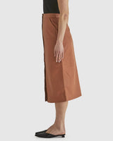 Airborne Leather Skirt - Tan Brown