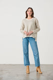 Split Hem Knit - Beige/Cream