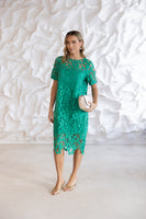 Guipure Lace Dress - Emerald