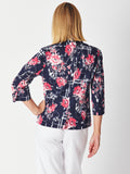 Stretch Sateen Jacket - Navy Floral