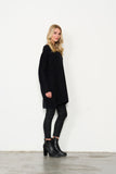 Ribbed Knit Swing Style Tunic - Black