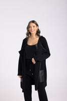 Milano Knit Jacket PU Trim - Black