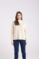 Basket Knit Sweater - White/Latte