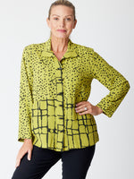 Pebble Splice Shirt- Lime/Black