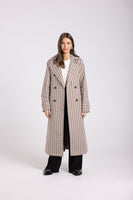 Check Trench Coat - Brown Check