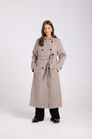 Check Trench Coat - Brown Check