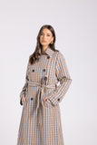 Check Trench Coat - Brown Check