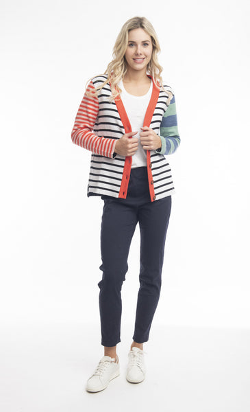 Reversible knit Cardigan - Black Stripe