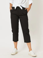 Santorini Cotton Crop Pant - Black