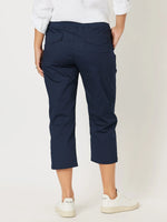 Santorini Cotton Crop Pant - Navy