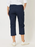 Santorini Cotton Crop Pant - Navy