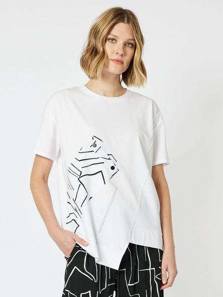 New York Asymmetric T-Shirt - White