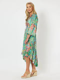 Marrakesh Print Hi-Low Embellished Dress