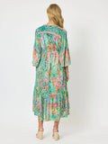 Marrakesh Print Hi-Low Embellished Dress