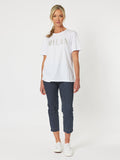 Milan Beaded Tee - White