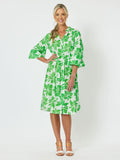 Evergreen Cotton Print Shirt Dress - Apple