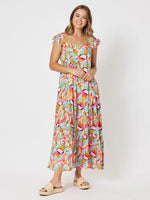 Monet Print Tiered Maxi Dress