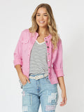 Maggie Denim Jacket - Flamingo