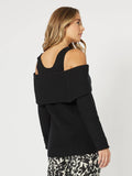 Charlotte Off the Shoulder Jumper - Black