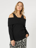 Charlotte Off the Shoulder Jumper - Black