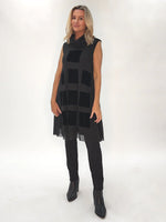 Sophia Cowl Neck Sleeveless Tunic - Black