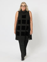 Sophia Cowl Neck Sleeveless Tunic - Black