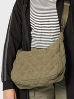 Diamond Puffer Crossbody Bag - Khaki