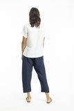 Linen Boxy Top - White