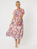 Newport Dress - Coral Print