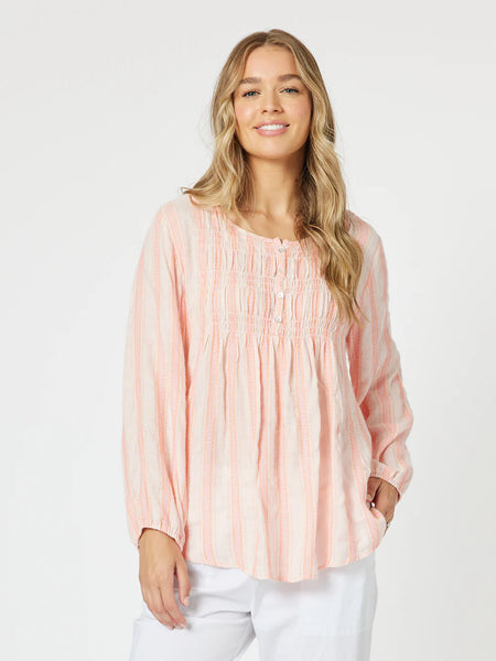 Venice Stripe Tunic - Papaya