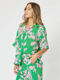 Spring Print Shirt - Emerald