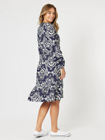 Emily Print Dress - Navy