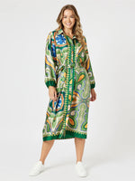 Brooklyn Print Dress - Khaki Multi