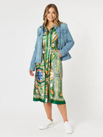 Brooklyn Print Dress - Khaki Multi