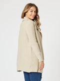 Ava Rib Cardigan - Natural