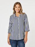 Soho Stripe Shirt - Navy/White