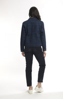 Denim Collared Jacket - Dark