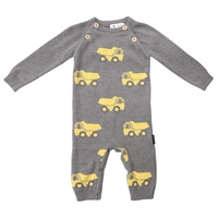 Tip Truck Onesie - Charcoal