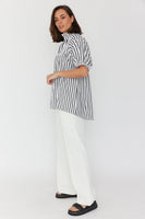 PRESTO Black Wide Stripe Blouse