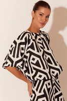 Micah Geometric Top - Black/White