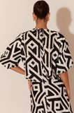 Micah Geometric Top - Black/White