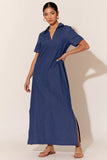 Melanie Denim Maxi Dress - Mid Denim