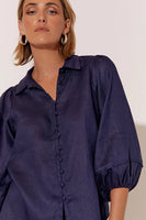 Esther Linen Shirt - Navy