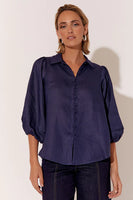 Esther Linen Shirt - Navy