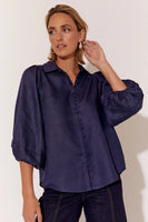 Esther Linen Shirt - Navy