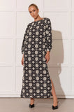 Harley Embroidered Floral Maxi Dress - Black