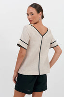 Juniper Contrast Top - Natural